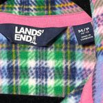 Lands' End  Plaid Fleece Quarter Zip Pullover Sweatshirt Pink Petite Size Medium Photo 1