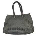 Coach  Y2K Ashley Black + Gray Signature Shoulder Bag Tote Purse Leather + Canvas Photo 1