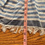 Randi & Will Long Open Cardigan Blue & White Stripe Women's One Size Sleeveless Photo 7