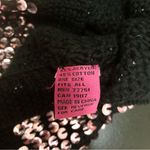 Betsey Johnson Vintage Y2K  Sequin Cardigan Sweater Black Pink-Silver Cropped Med Photo 6