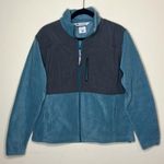 Columbia Fleece Sweater Jacket Coat Full Zip Blue Pockets Womens Size Large Photo 0