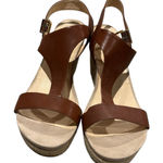 Reaction Kenneth Cole Card Wedge Sandal Brown Wedge Sandals Size 10 Photo 0