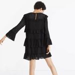 Madewell  Black Eyelet Waterlily Ruffle Whimsigoth Romantic Mini Dress Size 12 Photo 1