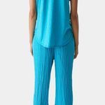 Michael Stars NWT Jovi Waist Tie Pants Corsica Blue Double Gauze Pants Large Photo 1
