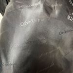 Calvin Klein Water Repellent Puffy Gray Vest Size S/M Faux Knit Design Zip Hood Silver Photo 9