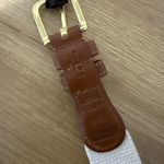 Coach Vintage Genuine Leather & Linen Belt Size 38/95 cm Style 3815 Tan Brass Photo 7