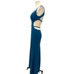 La Femme Blue Cut Out Side Slit Gown Dress Prom Formal Size 4 Photo 7