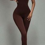 SheIn Chocolate brown one shoulder jumpsuit Photo 0