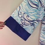 Lilly Pulitzer Blue and White Jellyfish Bell Sleeve Cotton Silk BlendTunic Top Photo 2
