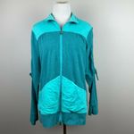 Neon Buddha Jacket L Womens Zip Up Lightweight Ruched Tie Sleeve Large Photo 8