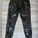 BB Dakota Sleek Black Leather Joggers Photo 3