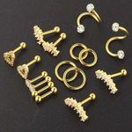 Boutique 16 Piece 16 Gage Gold Cartilage Earrings  Photo 0