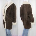 wilson's leather Wilsons penny lane suede shearling lining brown leather coat/jacket, siz…‎ Photo 7