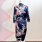 Oriental Village Silk Collection Blue Floral‎ Kimono Robe Silk Loungewear OS Size undefined Photo 1