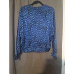 Anne Klein II Women's Blue Floral Blouse, Vintage Size 8, Classic Silk Shirt Photo 1
