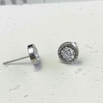 925 Silver Plated CZ Cubic Zirconia Stud Earrings for Men Women Photo 2