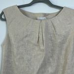 Jenni Button| Tan metallic Linen Shift Dress sz 32 Photo 2