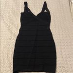 2b Bebe women size XS Y2K bandage black dress and gold accents on the back Photo 3