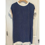 Evaless T Shirt Dress Womens Size M Blue White Ribbed Knit Relaxed Fit Stretch Size M Photo 6