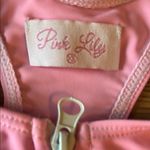 Pink Lily Bikini Top Pink and Blue with Front Zipper Photo 1