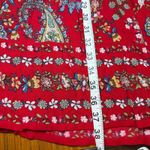 Bila Red Paisley Maxi Skirt Women's Size S Smocked Waist Tiered Floral Boho Photo 6