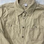 Carhartt  Womens Brown Duck Short Sleeve Top Blouse Button Down Size Medium 8-10 Photo 4