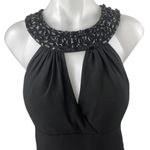 White House | Black Market  Black Beaded Jeweled Sleeveless Maxi Gown Tank Dress 10 Photo 2