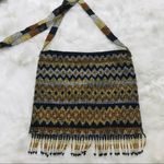 Handmade Boho Beaded Crossbody Bag Purse Gold, Black & Silver Photo 3