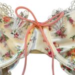For Love & Lemons Robin Bra & Thong Set Floral Bows Lace Ruffles Size 36B/ L Photo 5