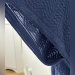 Vince Camuto  Indigo Blue Textured Knit Kimono Topper Fringe Hem Boho Chic Wrap Photo 10