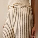Faherty Women’s Sun Strider Linen Pant | Cocoa Grove Stripe | Medium Brown Photo 2