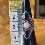 Natural Pink Opal Rhodolite Garnet Sterling Silver Ring Size 5.75 Photo 6