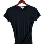 James Perse Standard fitted crew-neck T-shirt dress Size Small / 1 black ruched Photo 3