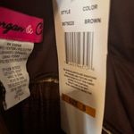 Elegant Brown Evening Gown Sleeveless Gold Bead Details Size Small Photo 10