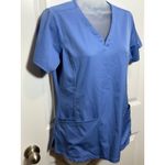 HH Works by Healing Hands Blue V Neck Scrub Top Short Sleeve Women's Small Photo 2