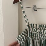 Madewell  Poplin Ruffle A-Line Midi Dress Striped Green and White Maxi size XL Photo 6