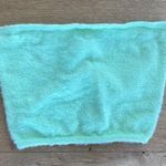 Princess Polly Bandeau Tube Top in Lime Green Fuzzy Knit Photo 0