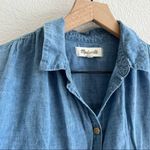Madewell Central Linen Blend Chambray Button Front Shirt Dress XXS Photo 8