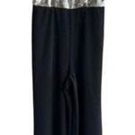 Bebe Black Jumpsuit With Gold Sequins Size 4 Photo 0