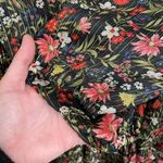 Old Navy  Black Floral Gold Stripe Waist-Defined Shine Mini Dress Small Tall NWT Photo 4