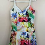 Black Halo Campania Mini Dress Womens 6 Colorful Floral Fit Flare Sun Dress Photo 0