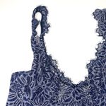 Aerie Navy Blue & White Lace Unlined Plunge Bralette Photo 1