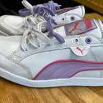 Puma Ikaz Lo Sneaker Women's 6.5 White Purple Leather Lace Up Running Shoes S11 Photo 0