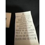 Liz Claiborne Black Long Sleeve Ruffle Collar V Neck Blouse Bodysuit Top Size 8 Photo 3