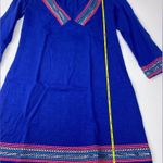 Boden Blue Multicolored Embroidery Dress Vneck Size 2 Photo 4