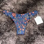 Kulani Kinis BNWT Navy Blue Floral Fleur Minimal Very Cheeky Bikini Bottom Sz S Photo 2