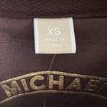 Michael Kors NWT MICHAEL Brown Velour Zip Front Track Jacket Size XS Photo 8