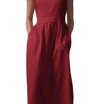 Bordeaux NWT Luxmii Farfalla Linen Midi Dress Red  Sz XS Photo 0