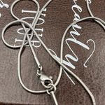 Blue Rose Floral Print Large Cabochon Stainless Steel Pendant Necklace 18 inches Silver Photo 4