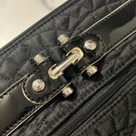 Vera Bradley  Quilted Clutch Black Patent Leather Purse with Silver Tone Accents Photo 3